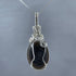 Black Agate Druzy Wire Wrap Pendant Necklaces