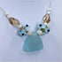 Blue Agate Drusy and Glass Lampwork Necklace Necklaces