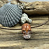 Cantera Mexican Opal Skull Necklace on Brown Leather Necklaces