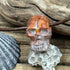 Cantera Mexican Opal Skull Necklace on Brown Leather Necklaces