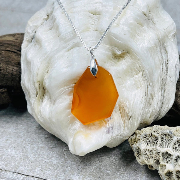 Carnelian Freeform Pendant Necklaces
