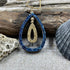 Cobalt Blue Druzy and 18K Gold Coated Tear Drop Necklace Necklaces