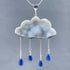 Druzy White Cloud with Sapphire Raindrops Necklace Necklaces