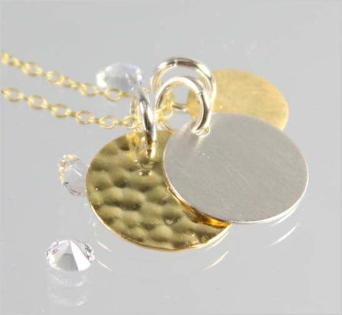 Gold and Silver Circle Necklace Necklaces