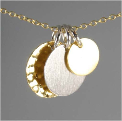 Gold and Silver Circle Necklace Necklaces