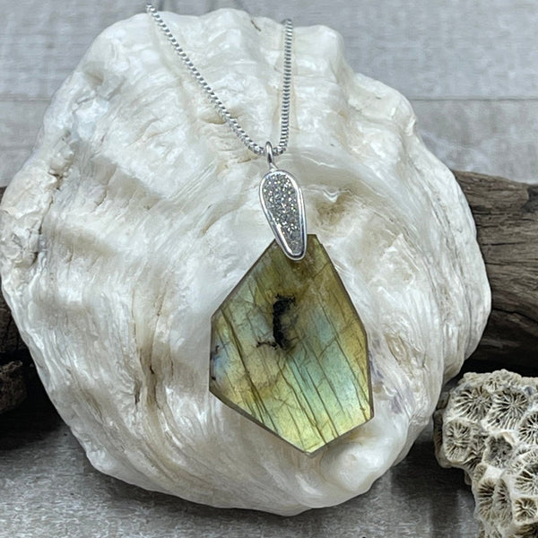 Labradorite Freeform Pendant - B Necklaces