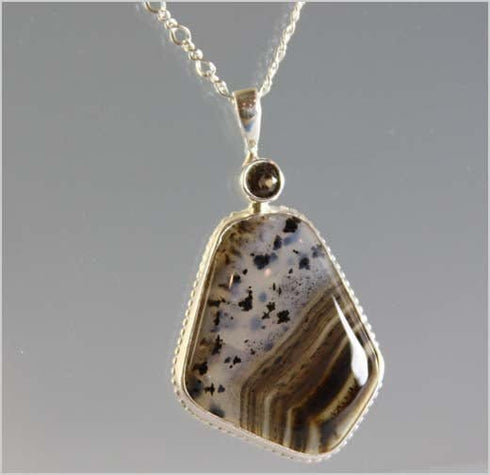 Montana Agate and Smokey Quartz Necklace Necklaces