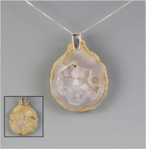 Natural Agate Geode Half Necklace Necklaces