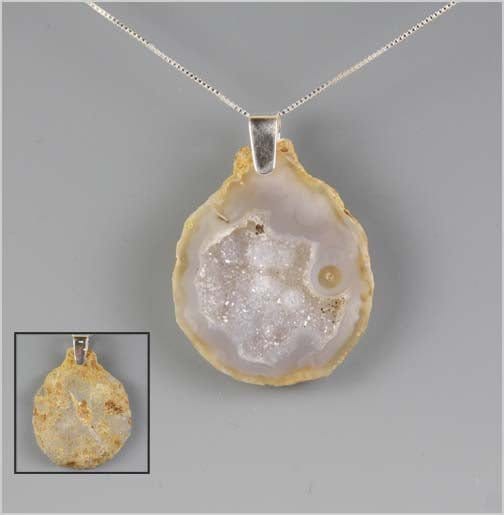 Natural Agate Geode Half Necklace Necklaces