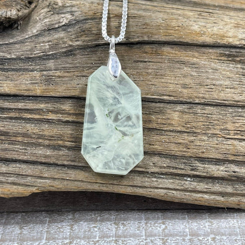Prehnite Freeform Necklace - B Necklaces