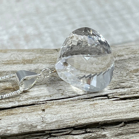 Quartz Crystal Lantern Cut Briolette Necklace Necklaces