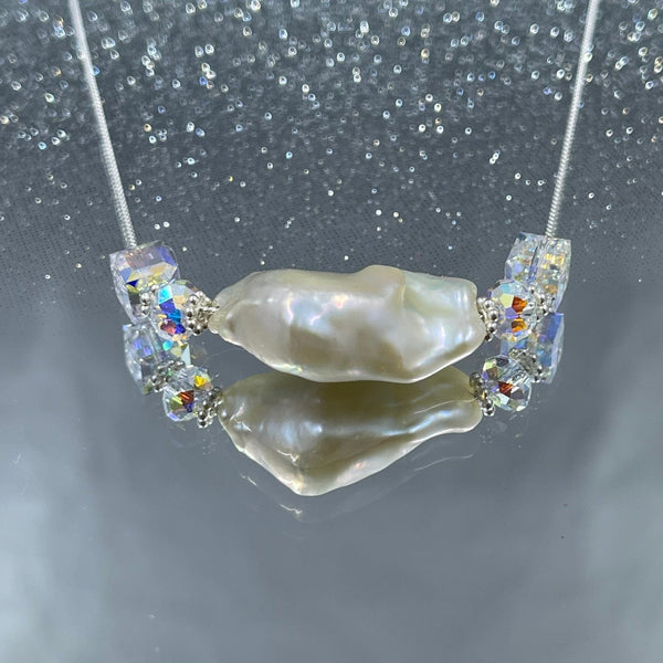 Soufflé Pearl with Crystals Necklace Necklaces
