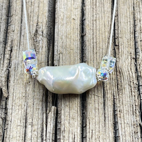 Soufflé Pearl with Crystals Necklace Necklaces