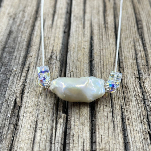 Soufflé Pearl with Crystals Necklace Necklaces