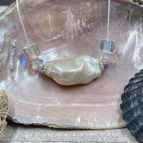 Soufflé Pearl with Crystals Necklace Necklaces