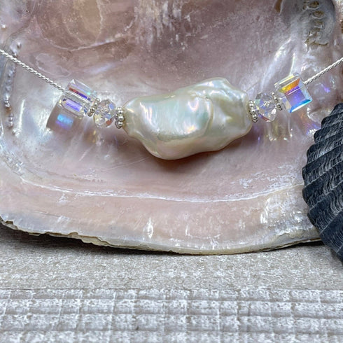 Soufflé Pearl with Crystals Necklace Necklaces