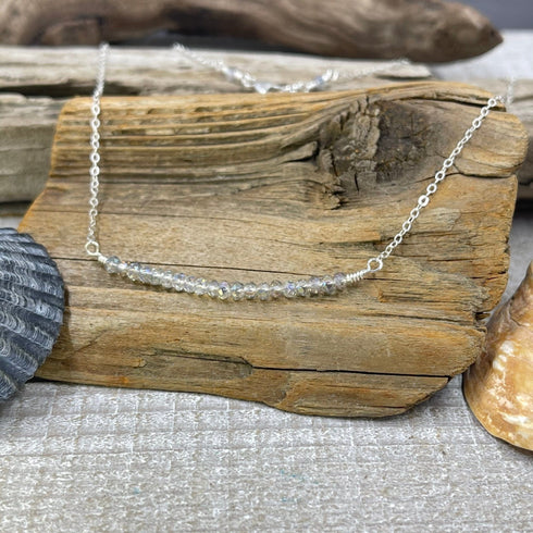 Sparkling Stones Wire-Wrapped Sterling Silver Necklace Necklaces