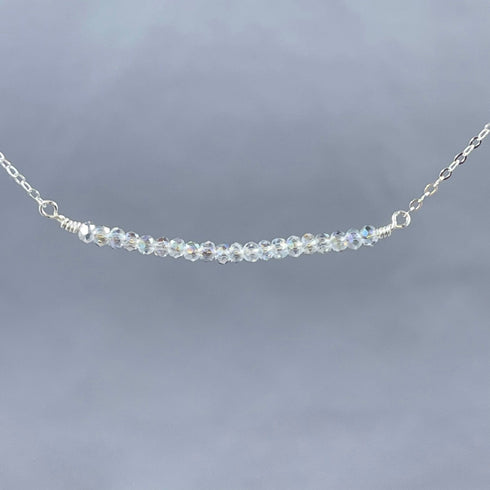 Sparkling Stones Wire-Wrapped Sterling Silver Necklace Necklaces