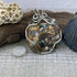 Sterling Silver Wire-Wrapped Mother of Pearl and Bronze Pendant Necklaces