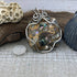 Sterling Silver Wire-Wrapped Mother of Pearl and Bronze Pendant Necklaces