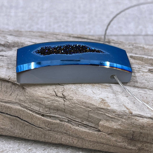 Stunning Colbalt Blue Drusy Bar Necklace Necklaces