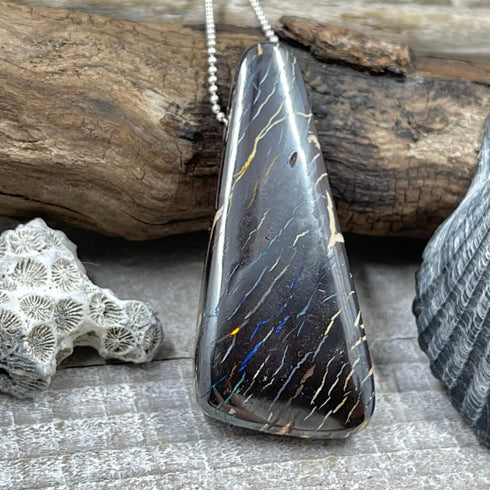 Triangle Yowah Boulder Opal Pendant Necklaces