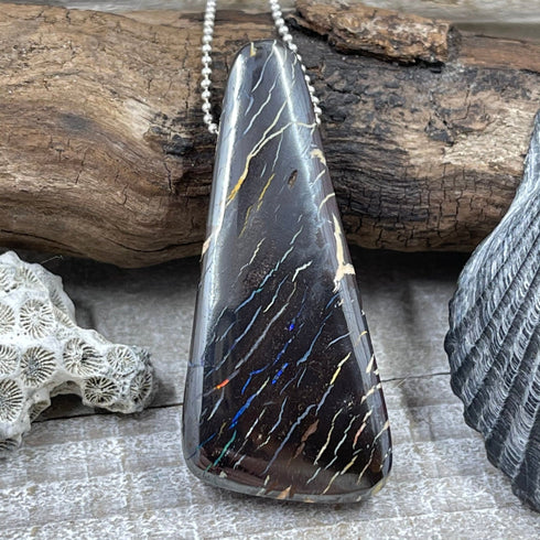 Triangle Yowah Boulder Opal Pendant Necklaces