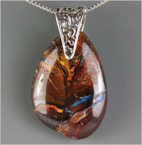 Yowah Boulder Opal Matrix Drop Necklace Necklaces