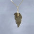 Zirconium and Silver Coated Druzy Leaf on 14K Box Chain Necklaces