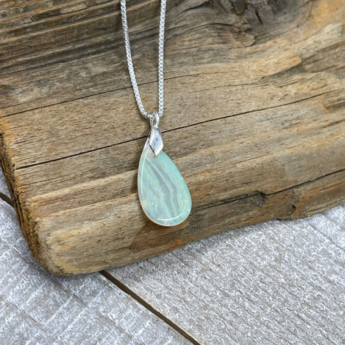 2 CT Australian Mintabie Opal Necklace Pendant