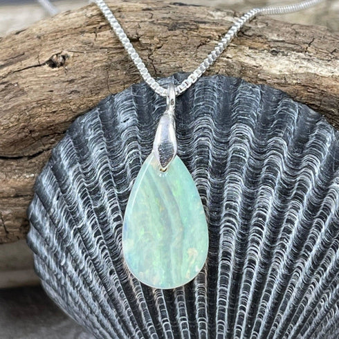 2 CT Australian Mintabie Opal Necklace Pendant