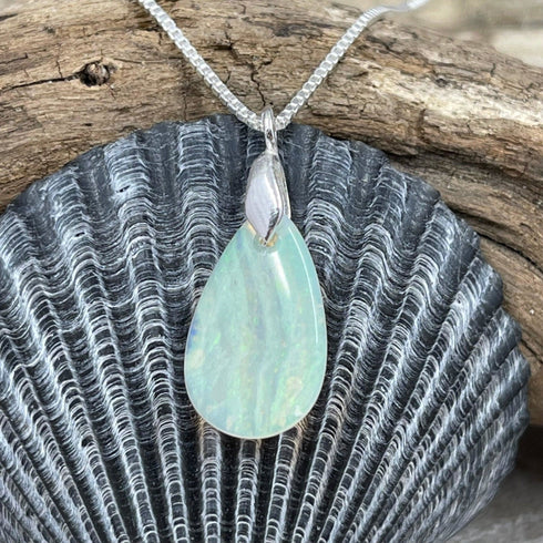 2 CT Australian Mintabie Opal Necklace Pendant