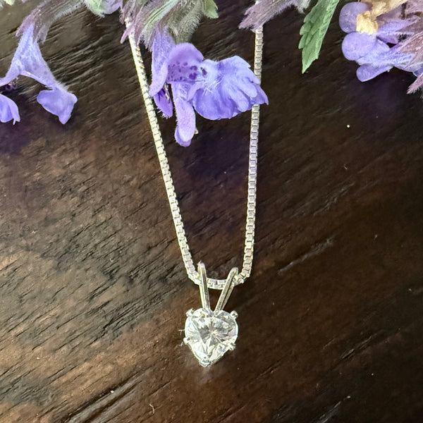 Dainty Heart Cubic Zirconia Pendant Necklace Pendant
